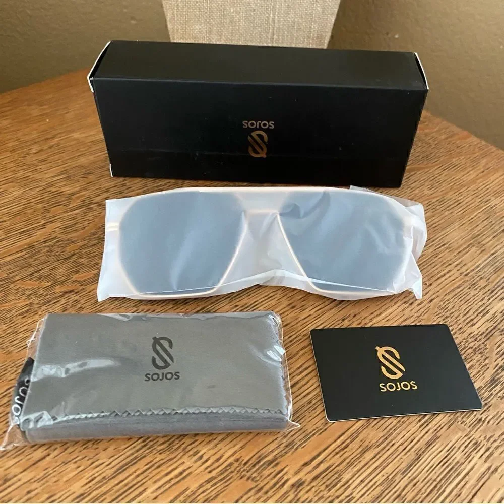 Sojos Pioneer Aviator Sunglasses. Gold Frame w/Green Lenses. New (NIB)! Unisex